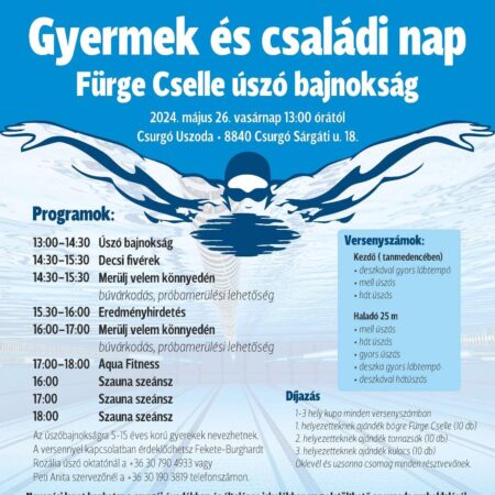 Gyermek és családi nap - Fürge Cselle úszó bajnokság